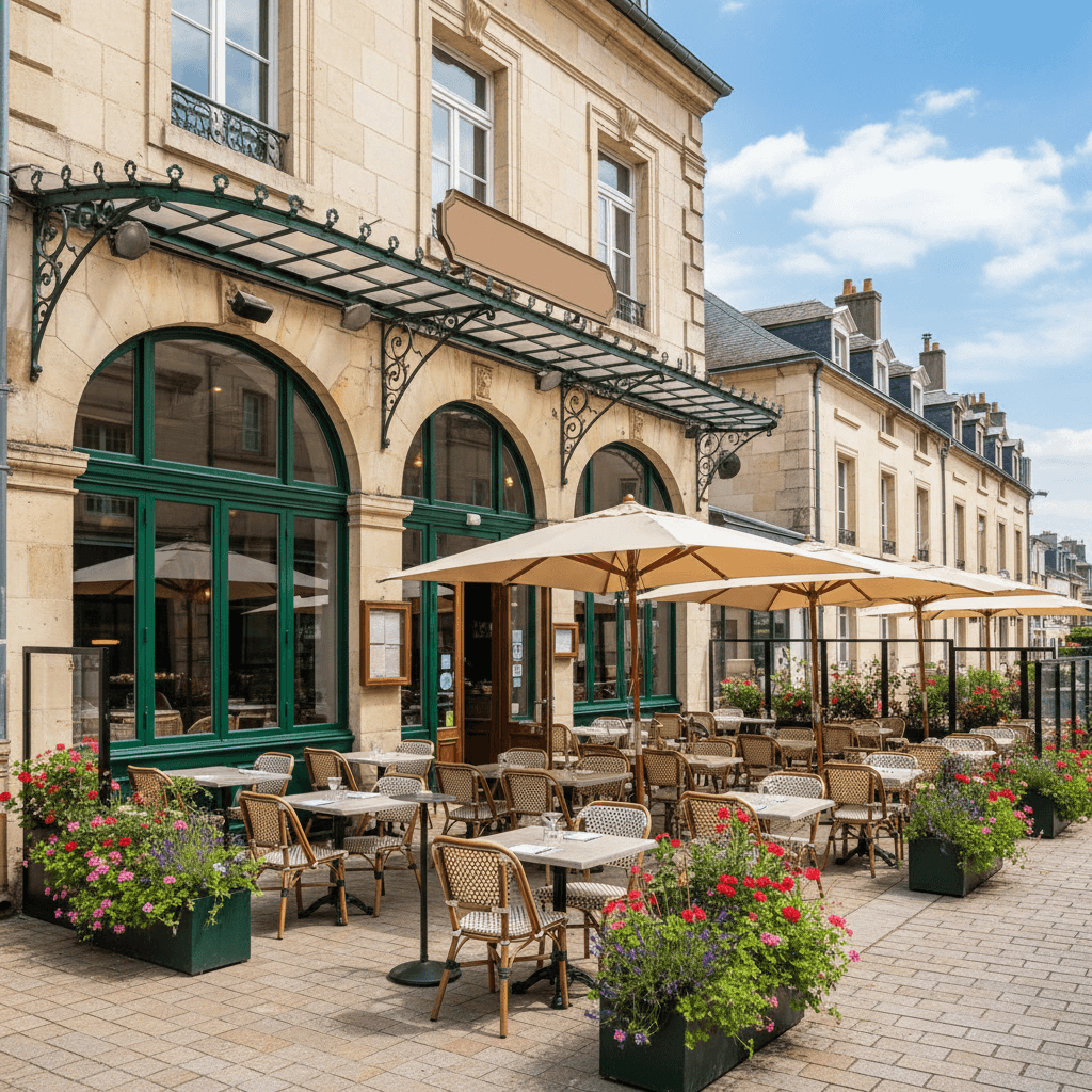 Restaurant 400m² à Reims : terrasse - extraction