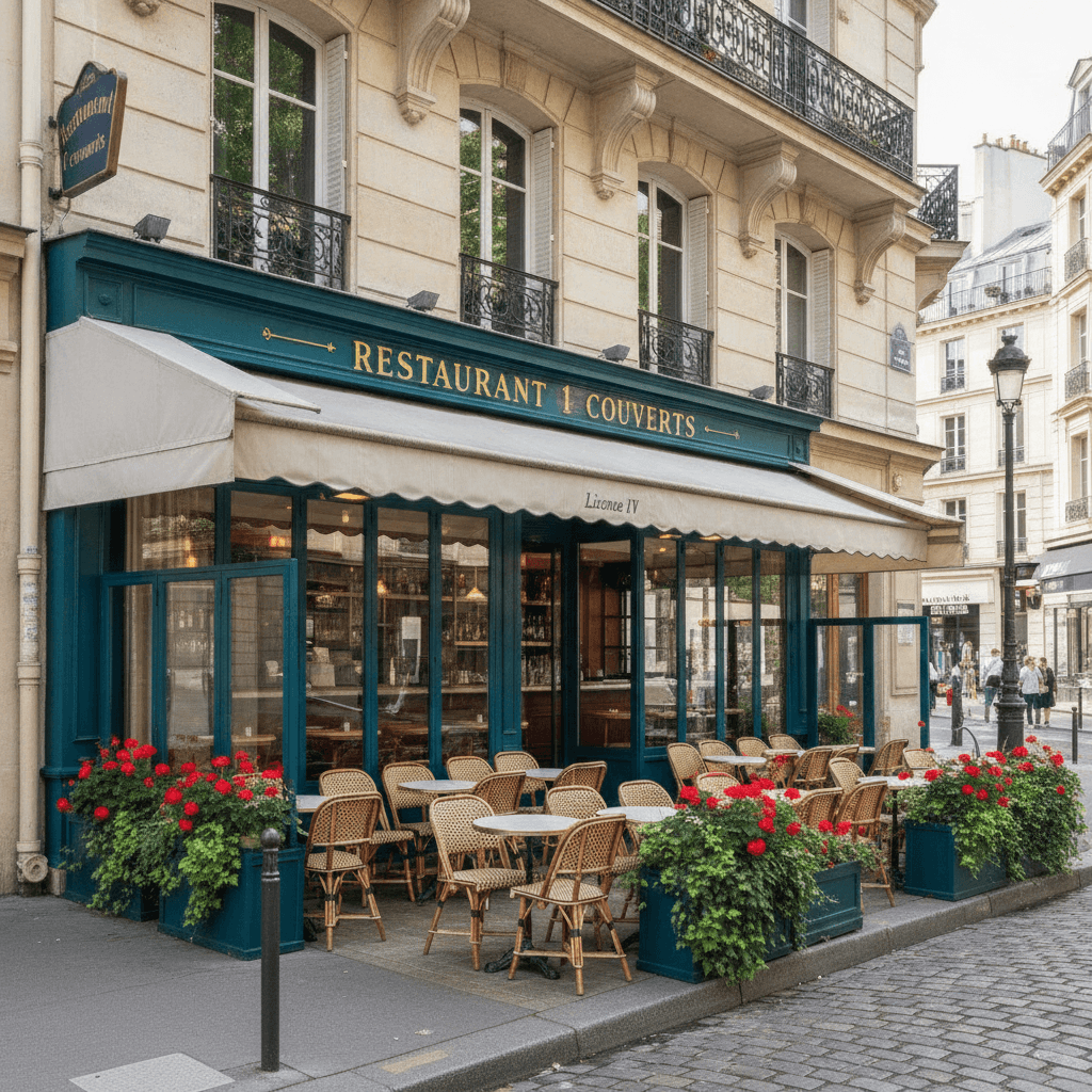 Restaurant 1 couverts à Paris : terrasse - licence IV - Image 1