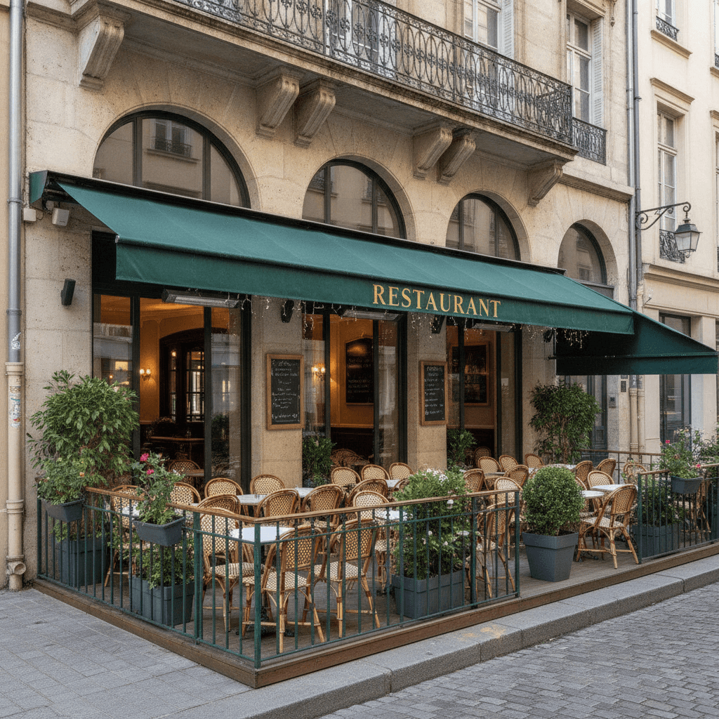 Restaurant 270m² à Lyon : terrasse - extraction