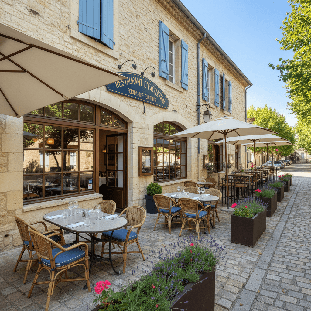 Restaurant à Pernes-Les-Fontaines : terrasse - licence IV - Image 1