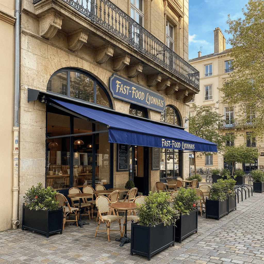 Fast-food 45m² à Lyon : terrasse - licence IV