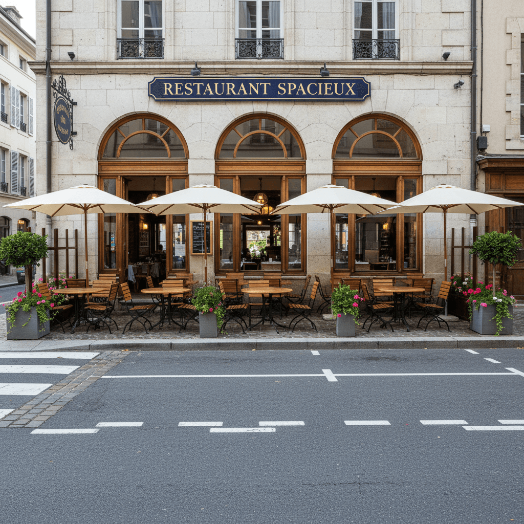 Restaurant 393m² à Annecy : terrasse - extraction - Image 1