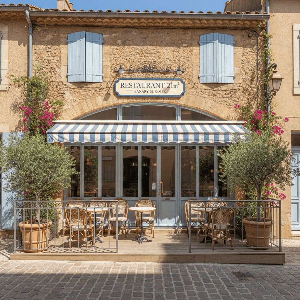 Restaurant 21m² à Sanary-sur-Mer : terrasse - extraction - Image 1