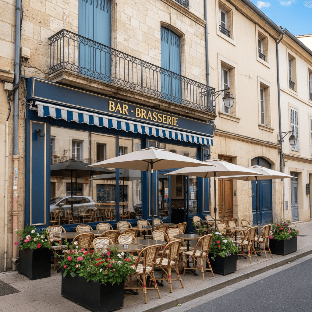 Bar-brasserie 60m² à Montpellier : terrasse - licence IV
