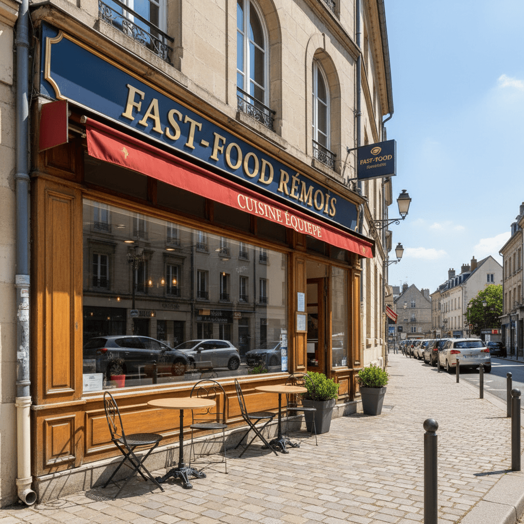 Fast-food 90m² à Reims : cuisine équipée
