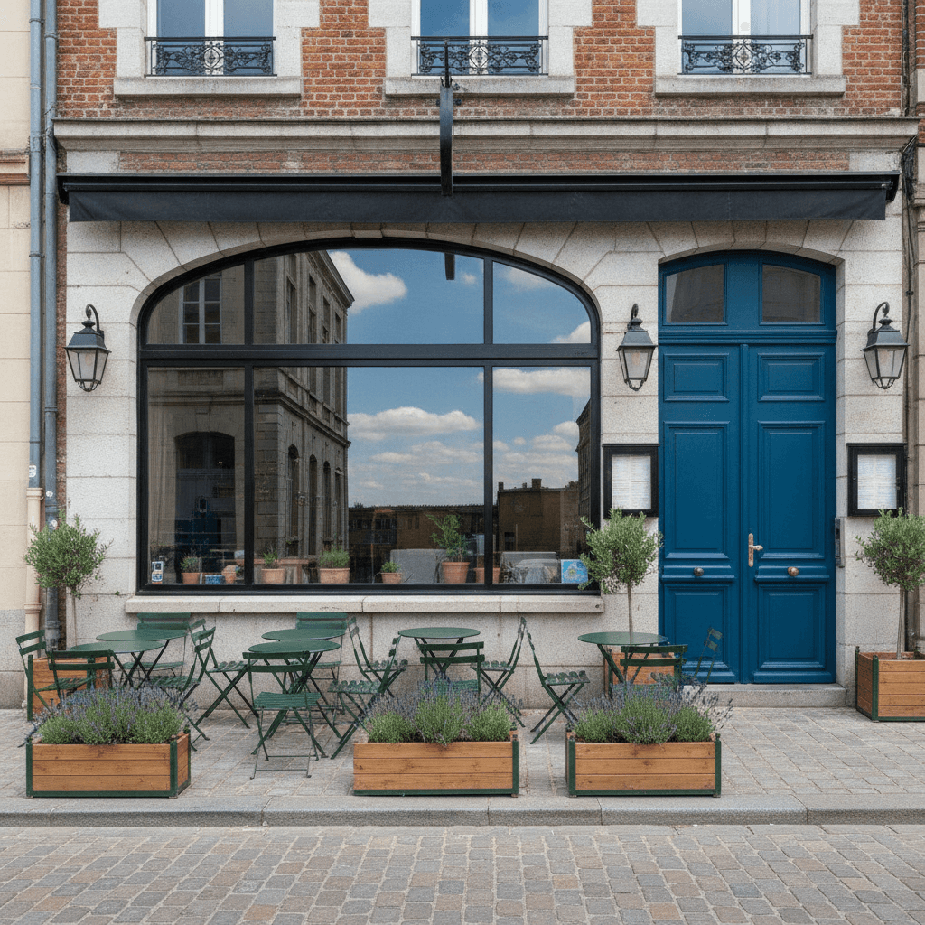 Restaurant 120m² à Lille : terrasse - Image 1