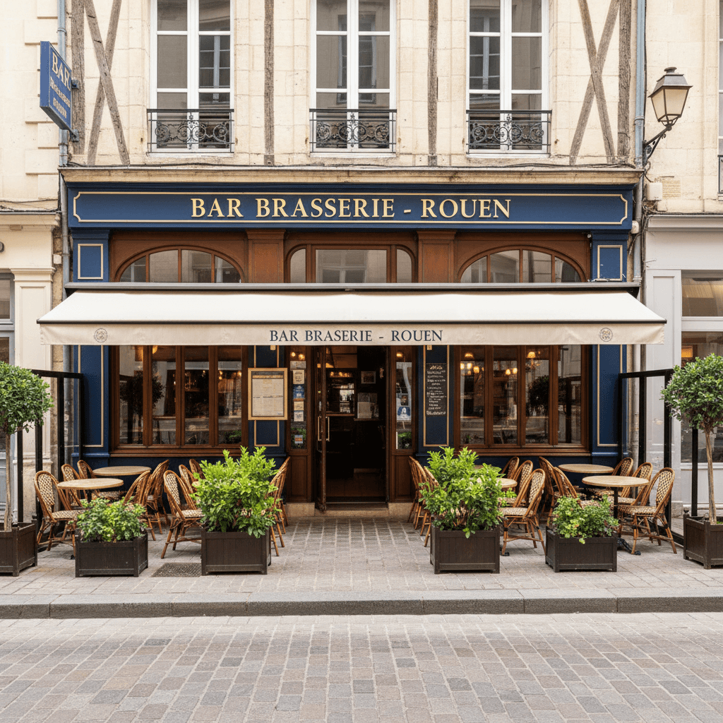 Bar-brasserie 70m² à Rouen : terrasse - licence IV