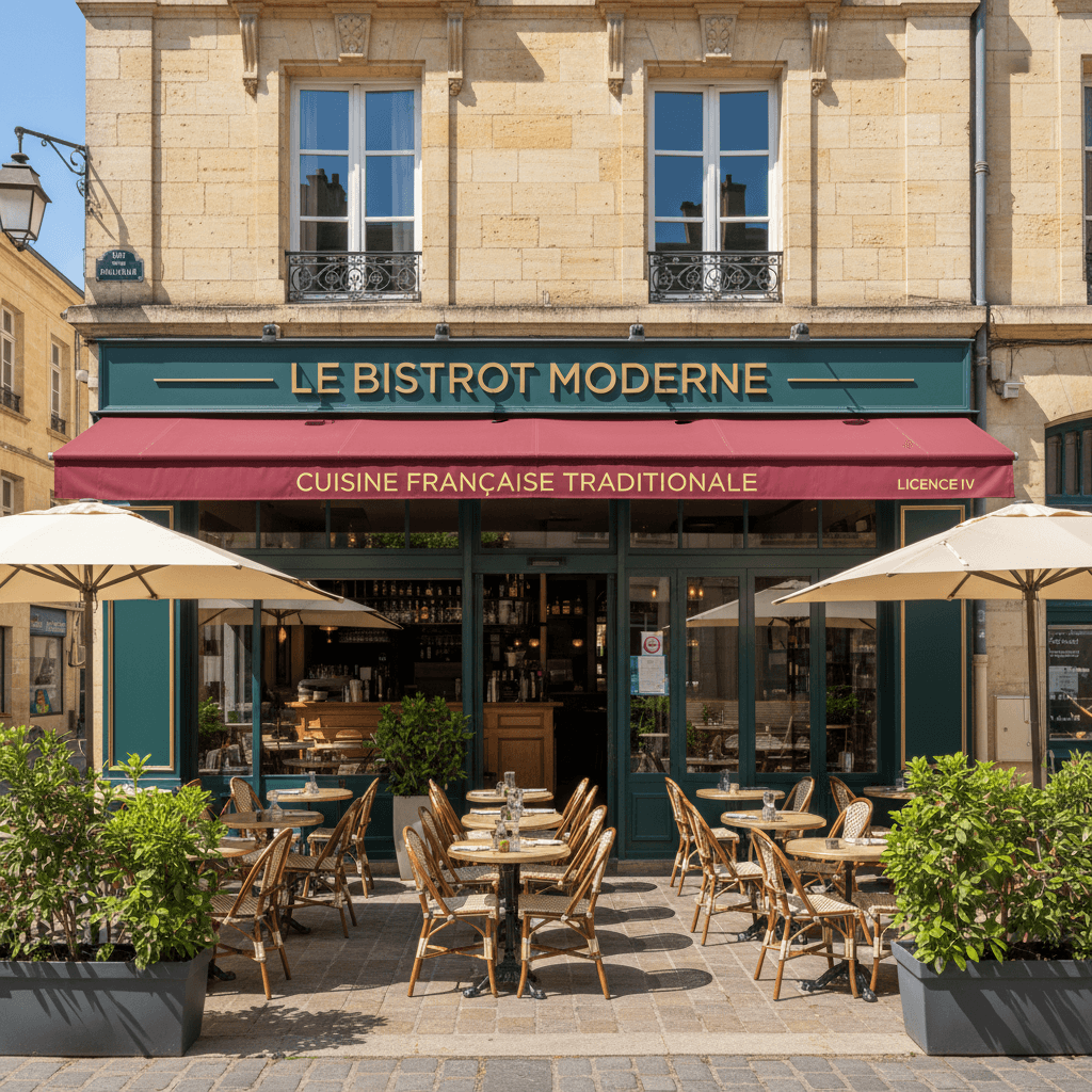 Restaurant 345m² à Bordeaux : terrasse - licence IV