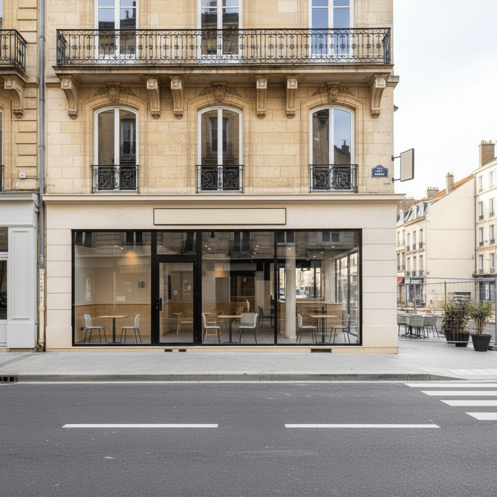 Fast-food 70m² à Reims : terrasse - extraction