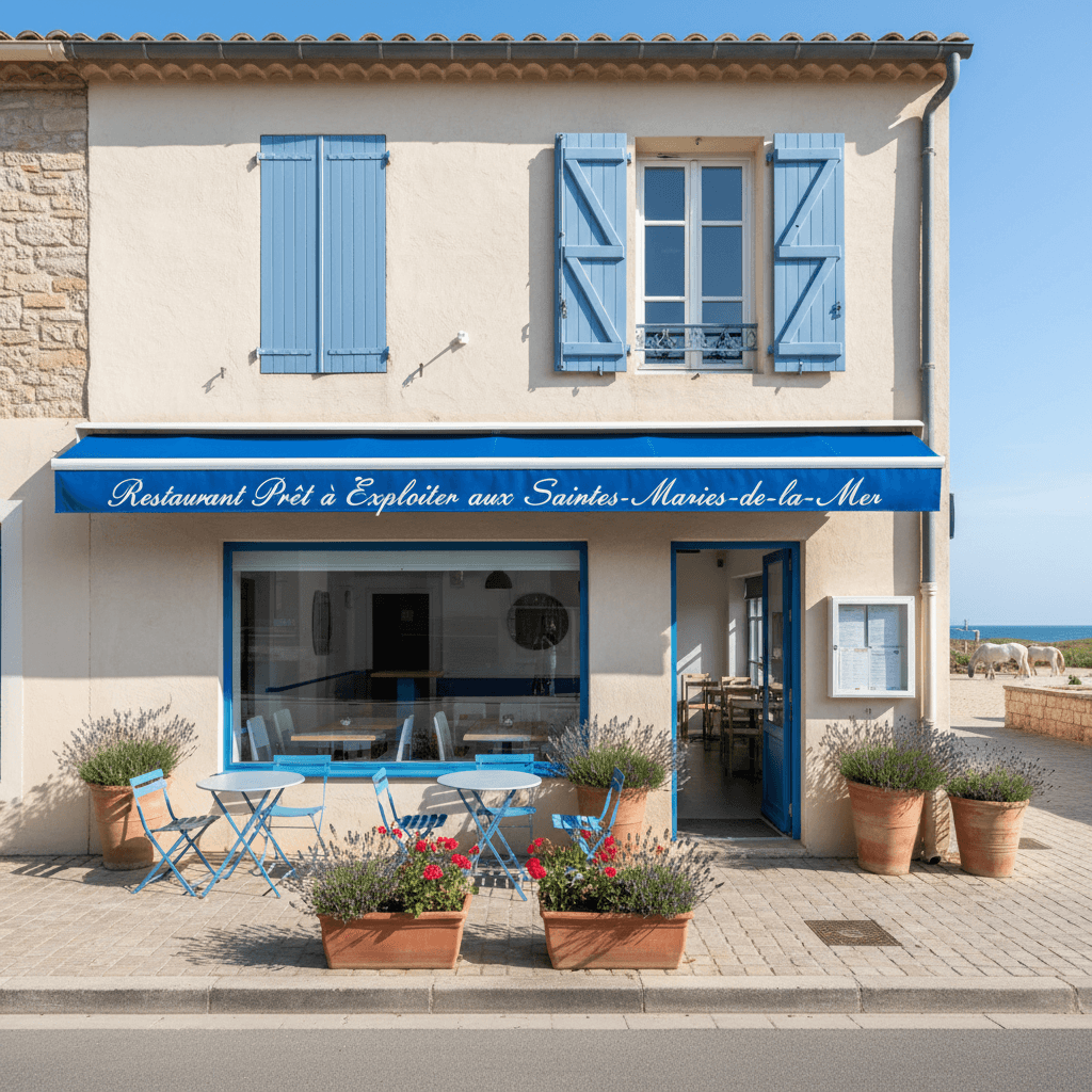 Restaurant à Saintes-Maries-De-La-Mer : terrasse - licence IV - Image 1