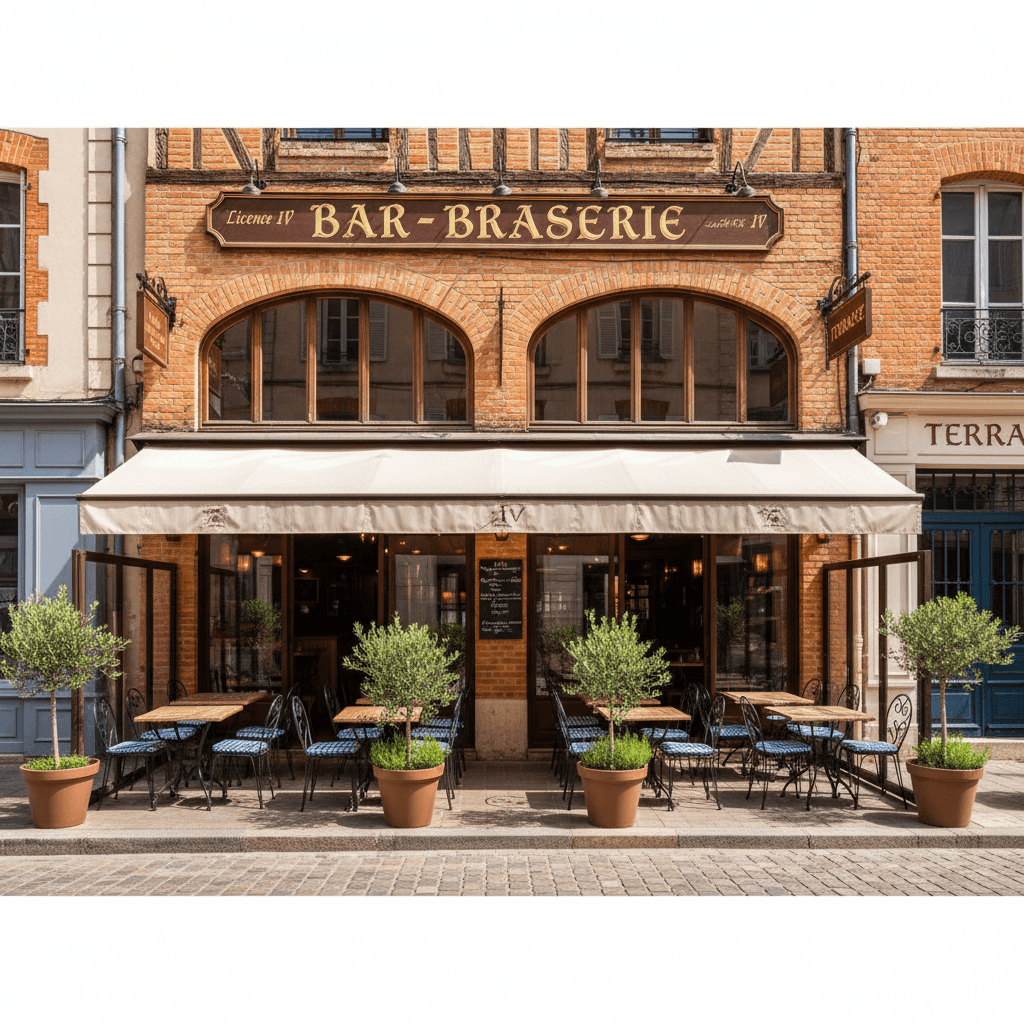 Bar-brasserie 350m² à Toulouse : terrasse - licence IV