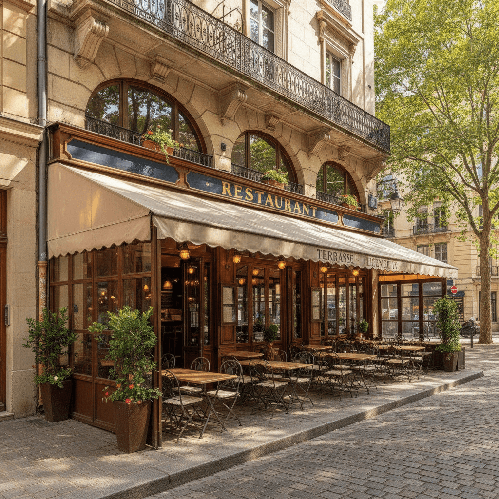 Restaurant 117m² à Lyon : terrasse - licence IV