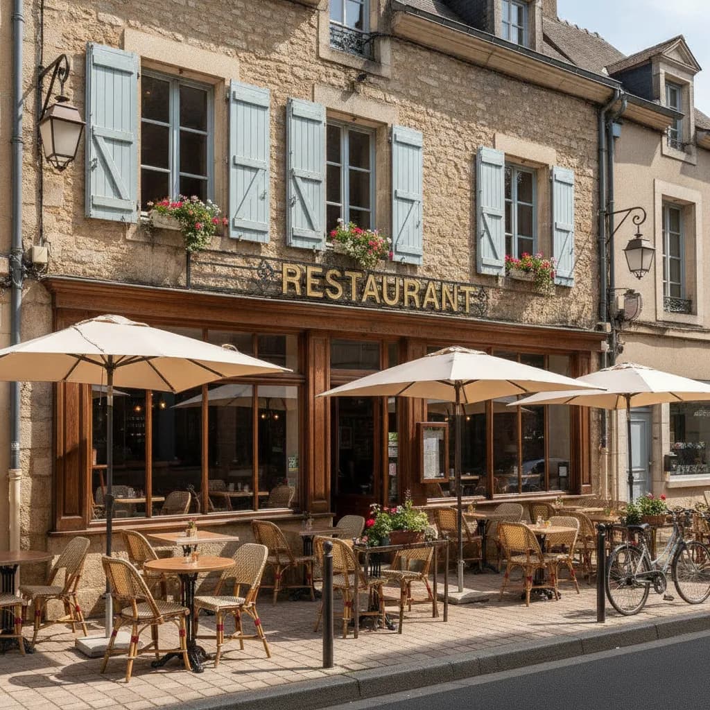 Restaurant 67m² à Is-Sur-Tille : terrasse - cuisine équipée - Image 1