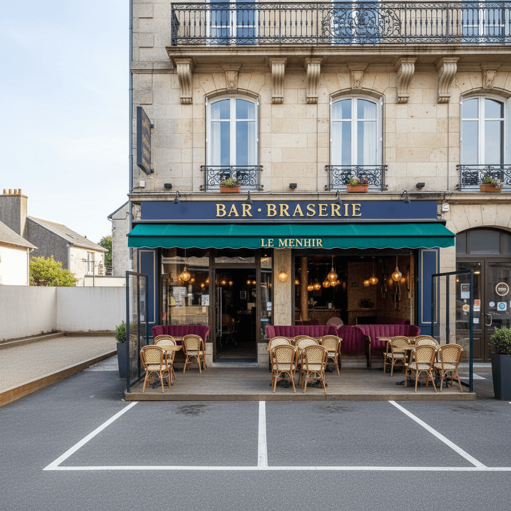 Bar-brasserie à Quimper : terrasse - parking - Image 1