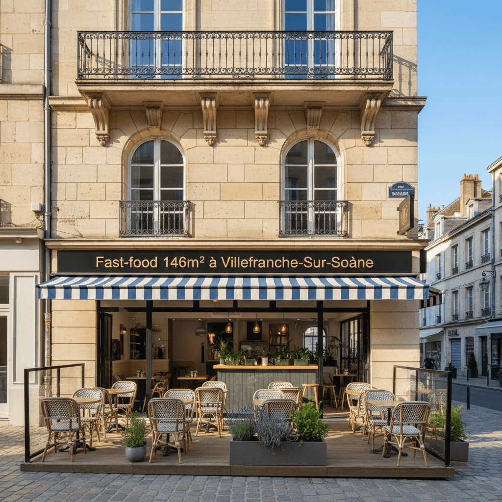 Fast-food 146m² à Villefranche-Sur-Saône : terrasse - extraction