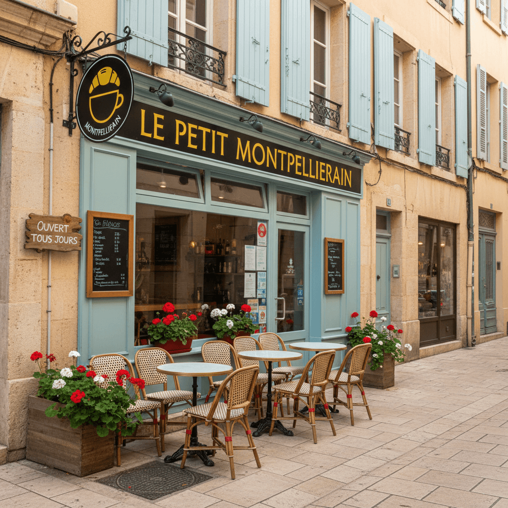 Snack 90m² à Montpellier : terrasse - cuisine équipée