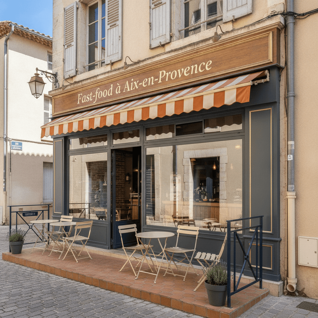 Fast-food 65m² à Aix-en-Provence : terrasse - licence IV