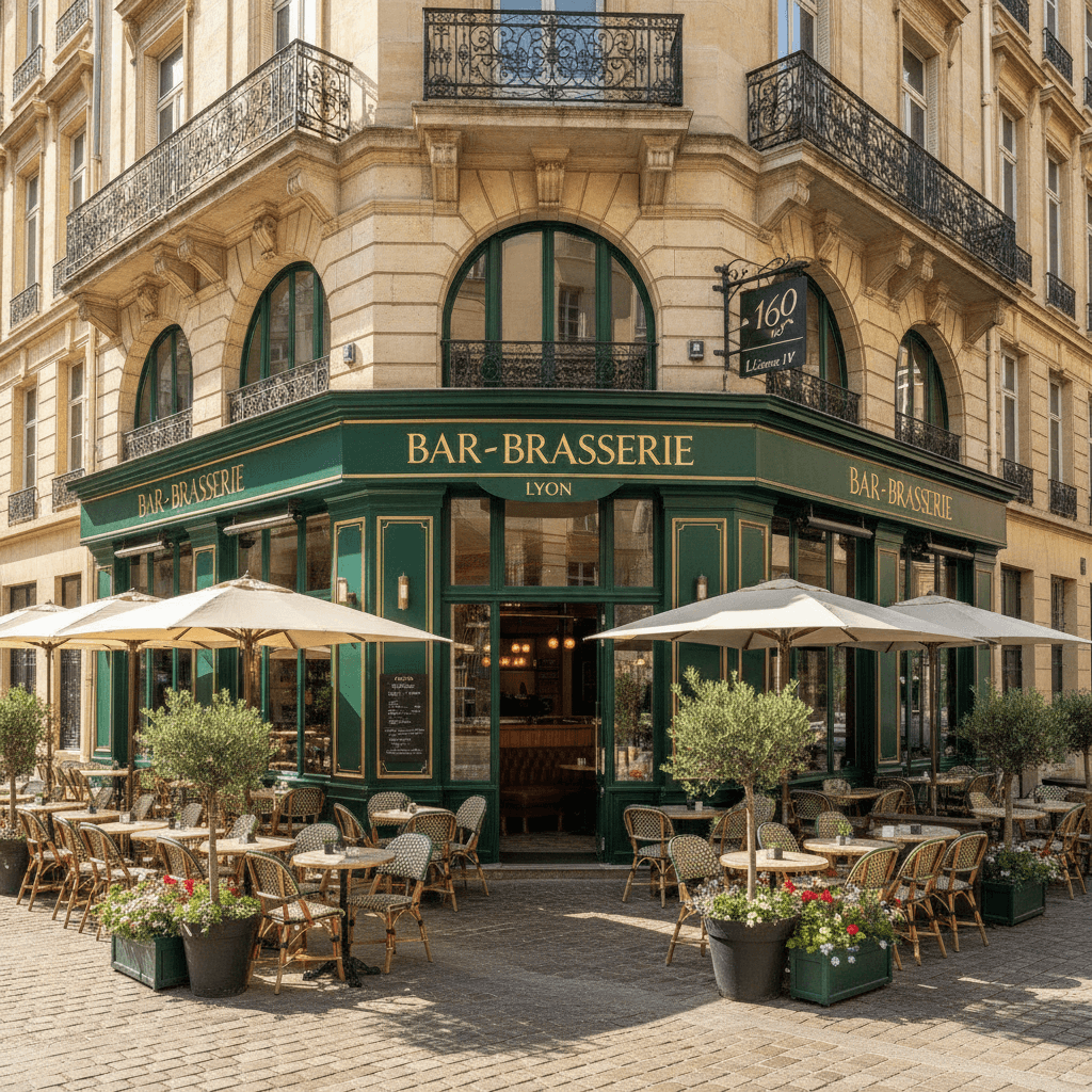 Bar-brasserie 160m² à Lyon : terrasse - licence IV