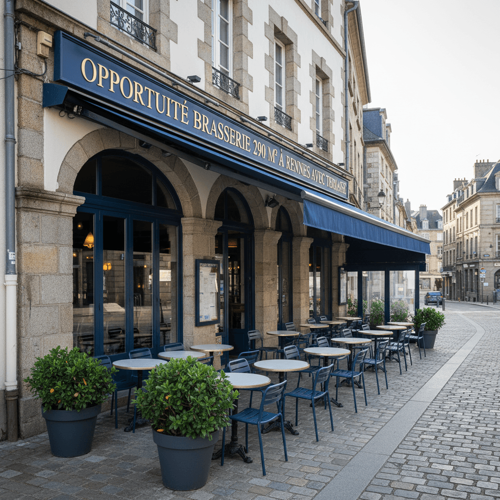 Bar-brasserie 290m² à Rennes : terrasse - licence IV