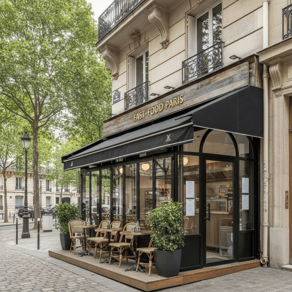 Fast-food 42m² à Paris : terrasse - licence IV