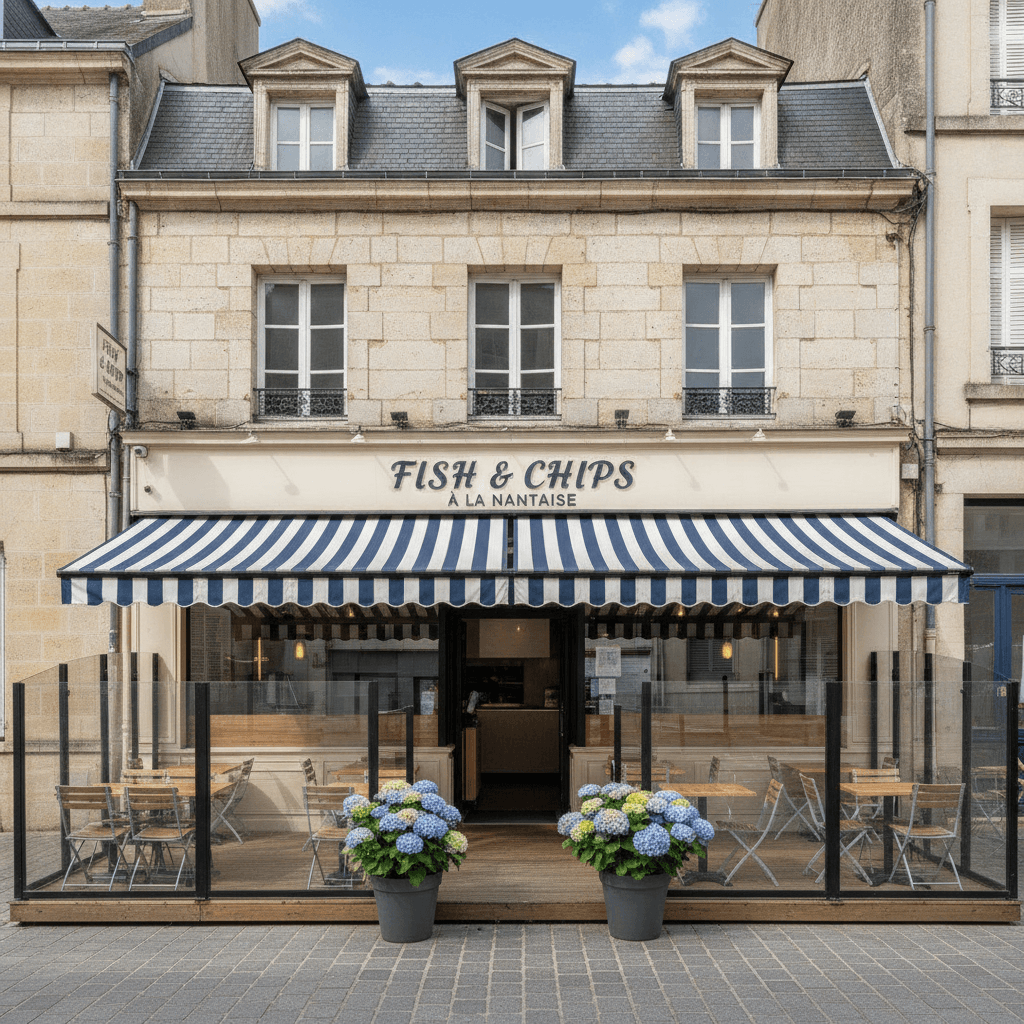Fast-food 40m² à Nantes : terrasse - extraction