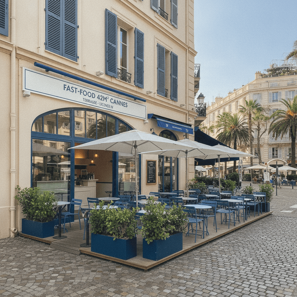 Fast-food 42m² à Cannes : terrasse - licence IV - Image 1