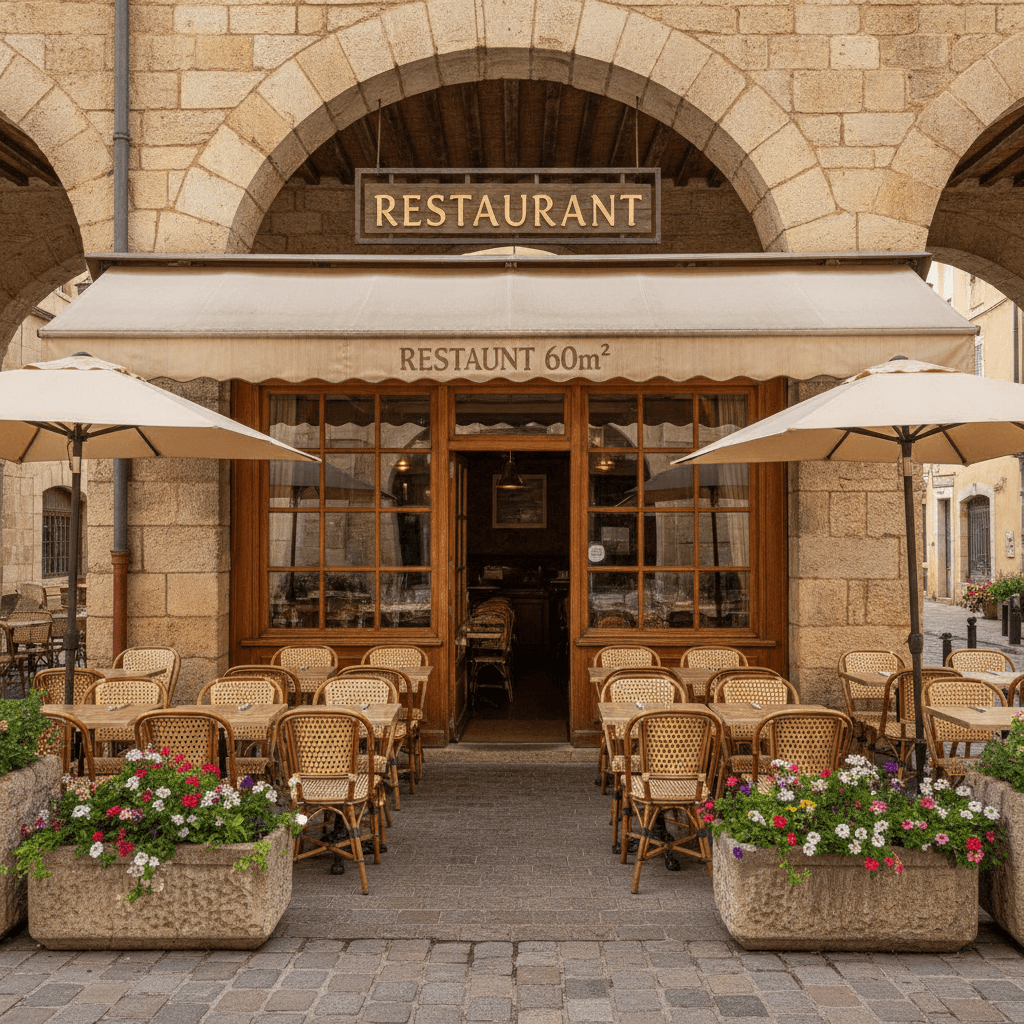 Restaurant 60m² à Villeneuve-lès-Avignon : terrasse - licence IV - Image 1