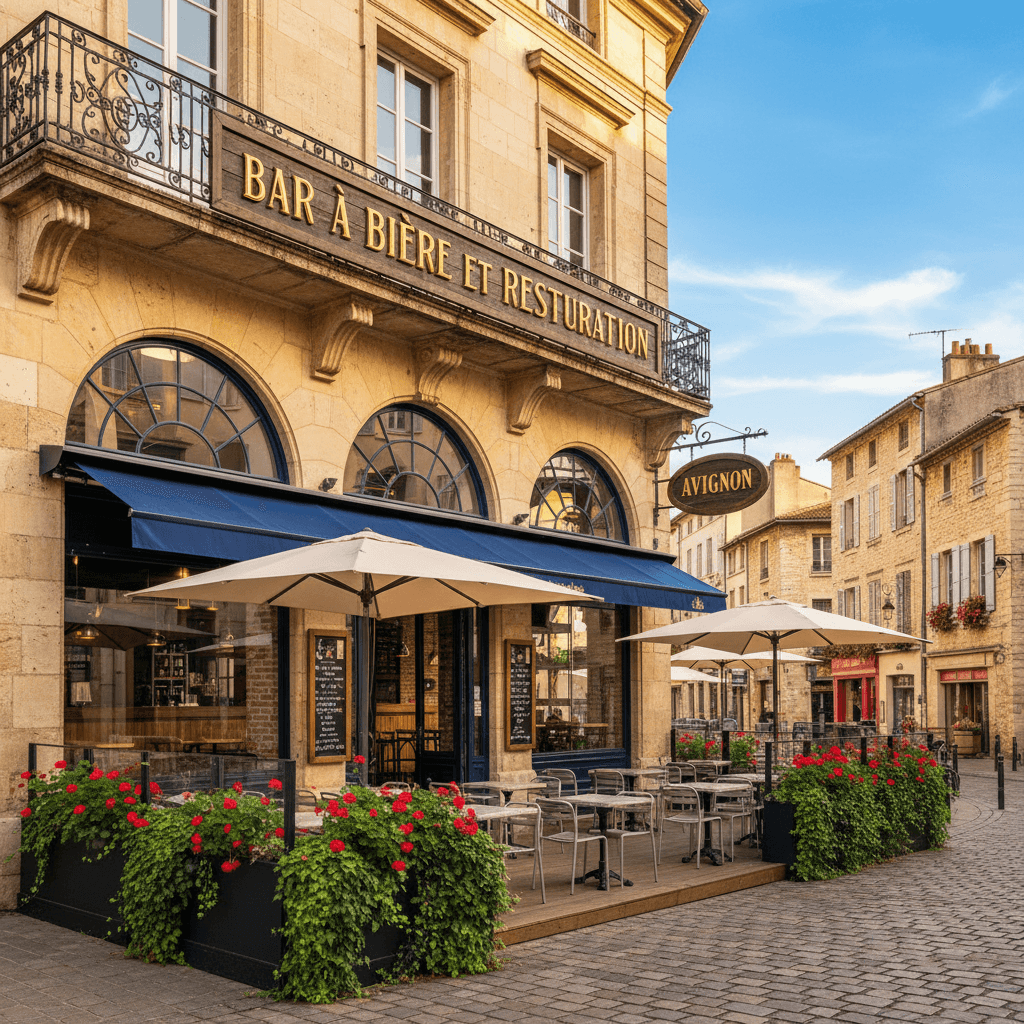 Bar-brasserie 80m² à Avignon : terrasse - licence IV - Image 1