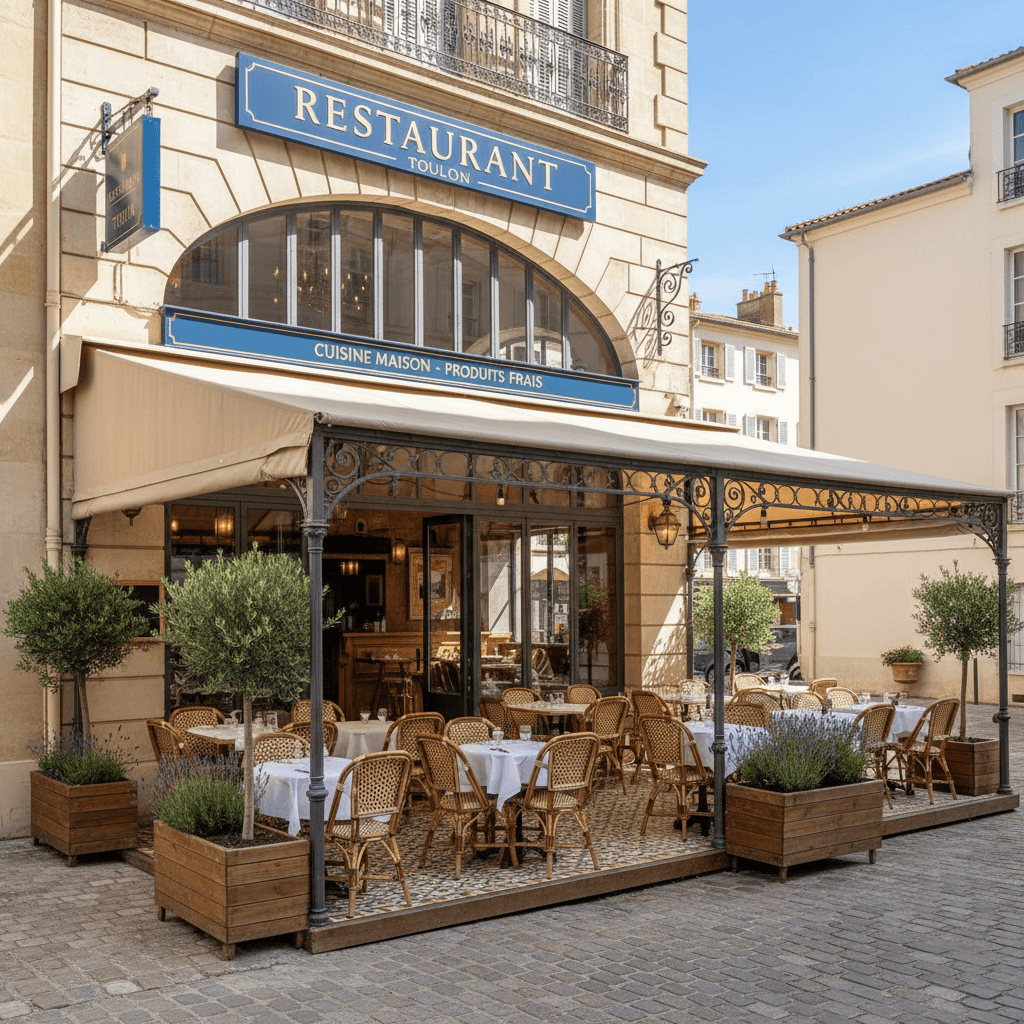 Restaurant 200m² à Toulon : terrasse - extraction
