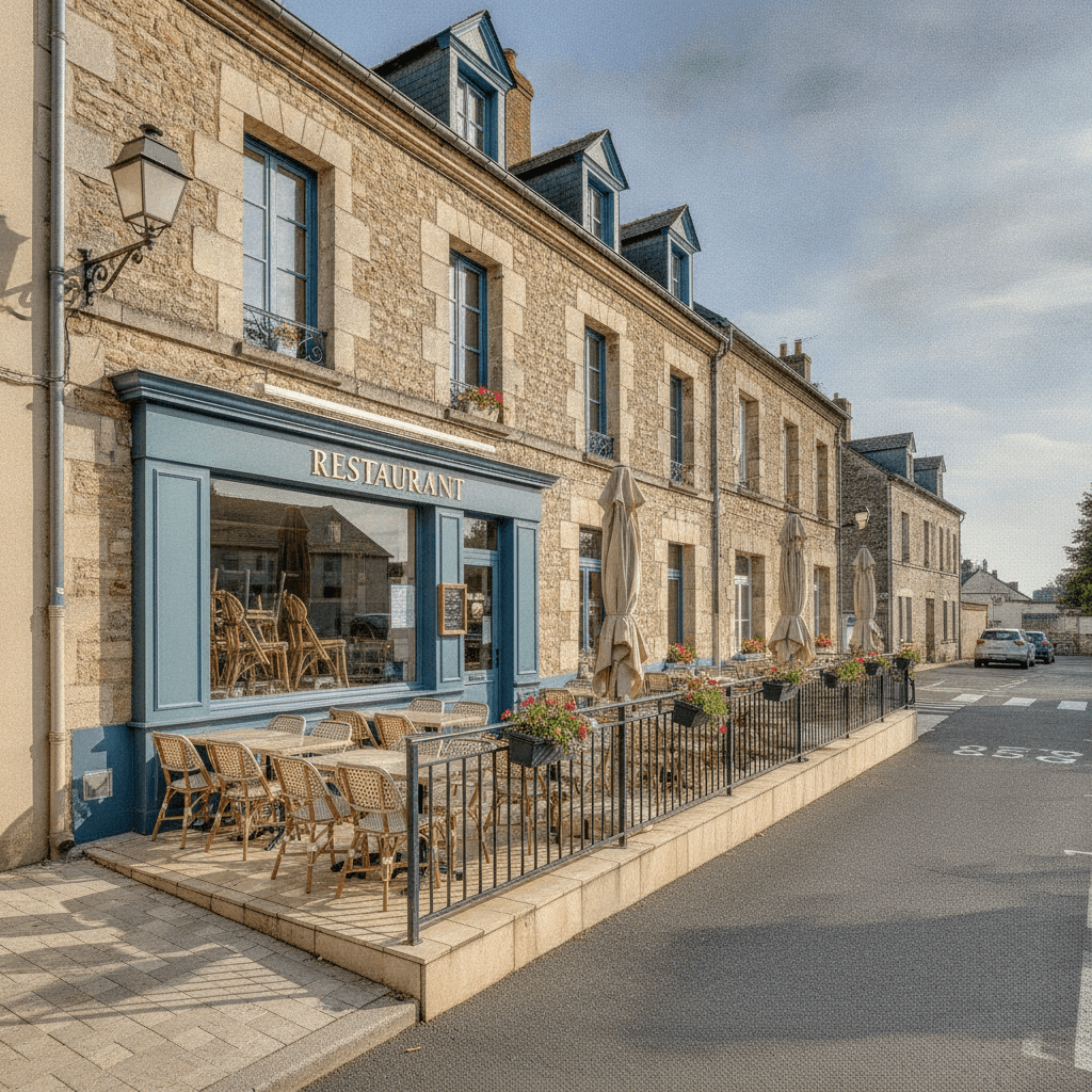 Restaurant 80m² à Orival : terrasse - licence IV