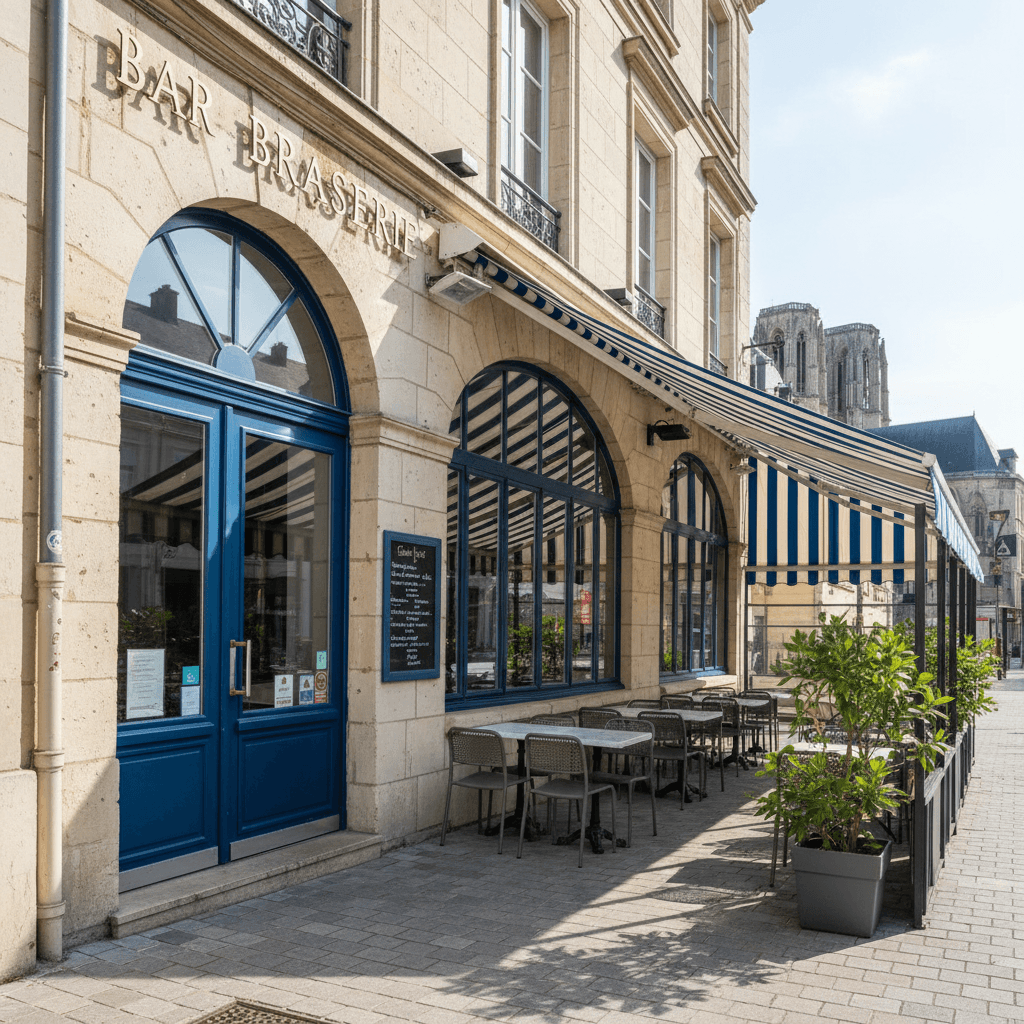 Bar-brasserie 300m² à Reims : terrasse - licence IV
