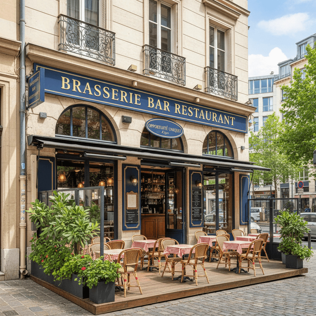 Bar-brasserie 180m² à Lyon : terrasse - licence IV