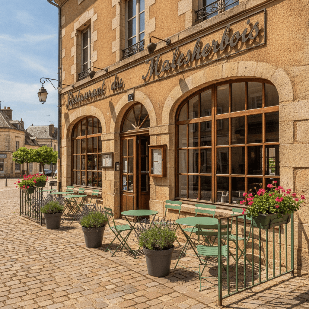Restaurant à Le Malesherbois : terrasse - licence IV - Image 1