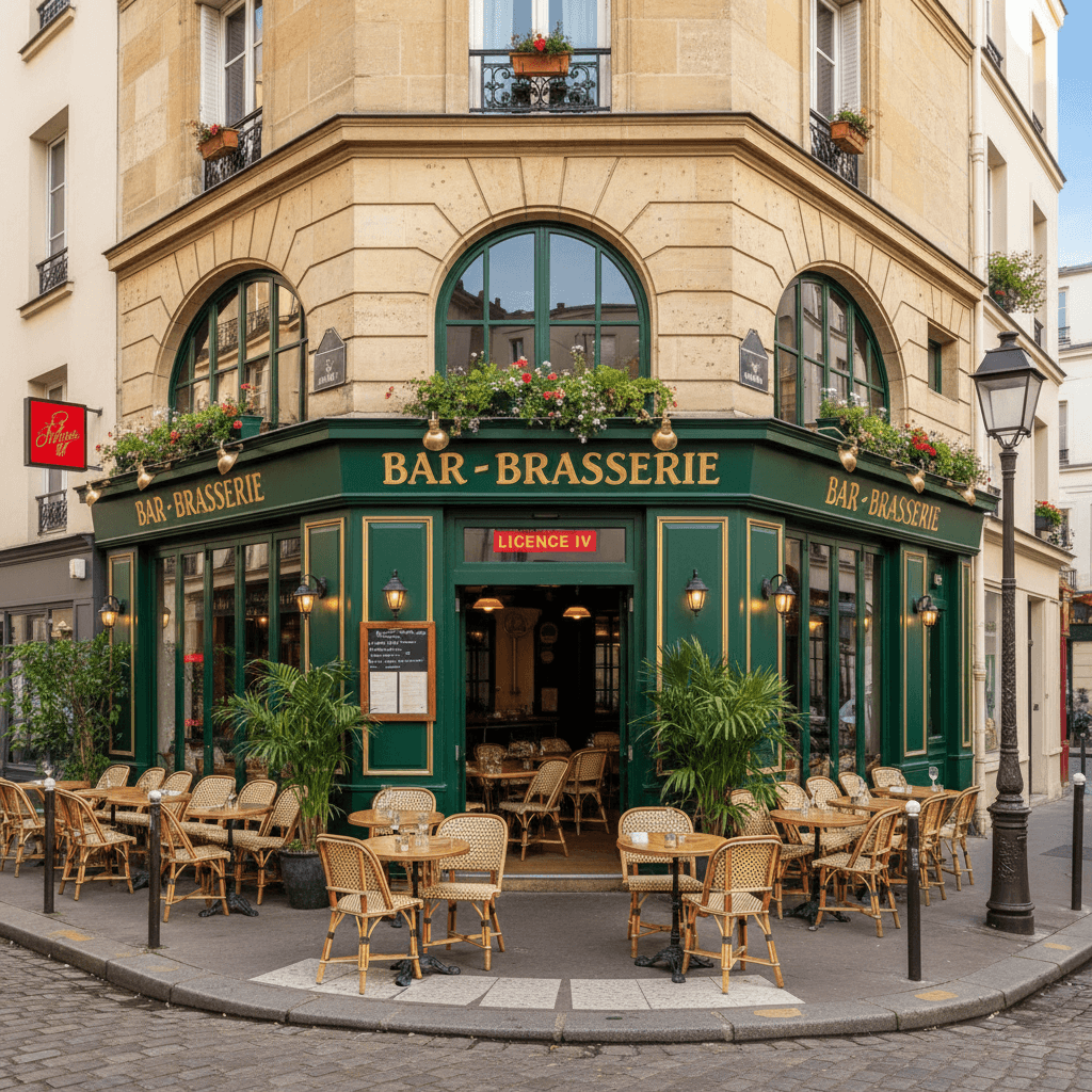 Bar-brasserie 60 couverts à Paris : terrasse - licence IV en liquidation judiciaire