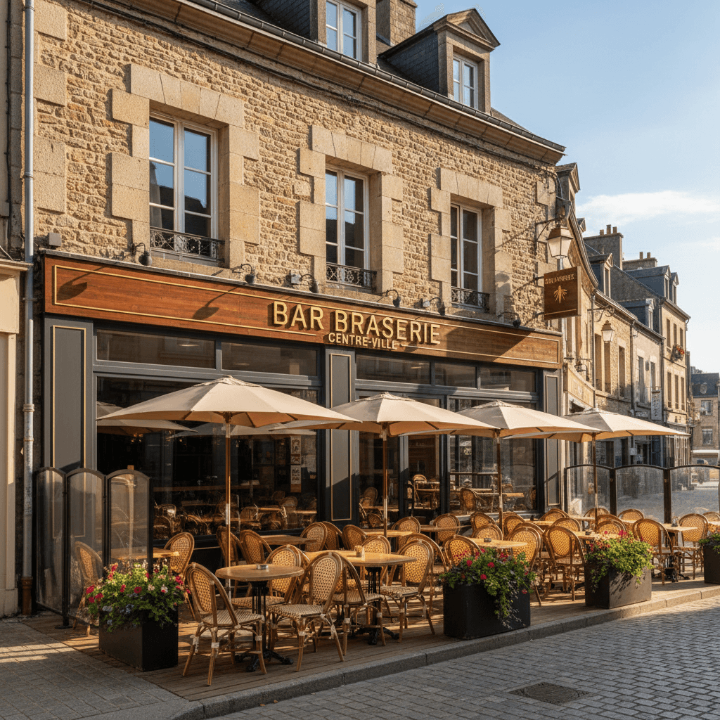 Bar-brasserie à Saint-Lô : terrasse - cuisine équipée - Image 1
