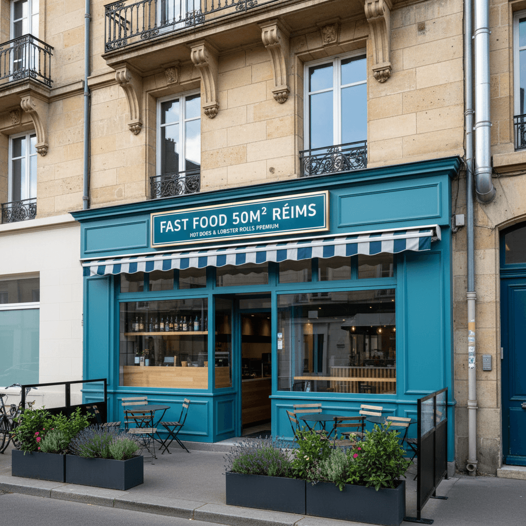 Fast-food 50m² à Reims : terrasse - extraction