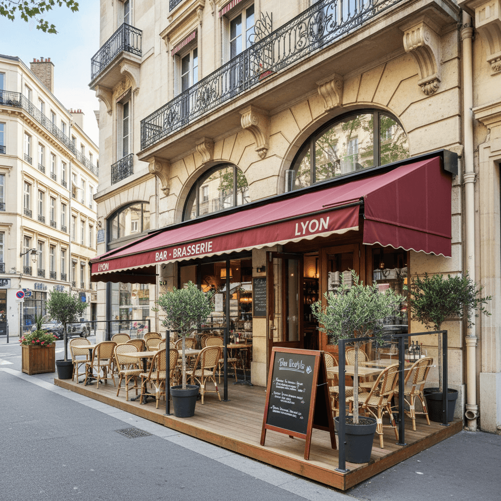 Bar-brasserie 65m² à Lyon : terrasse - licence IV
