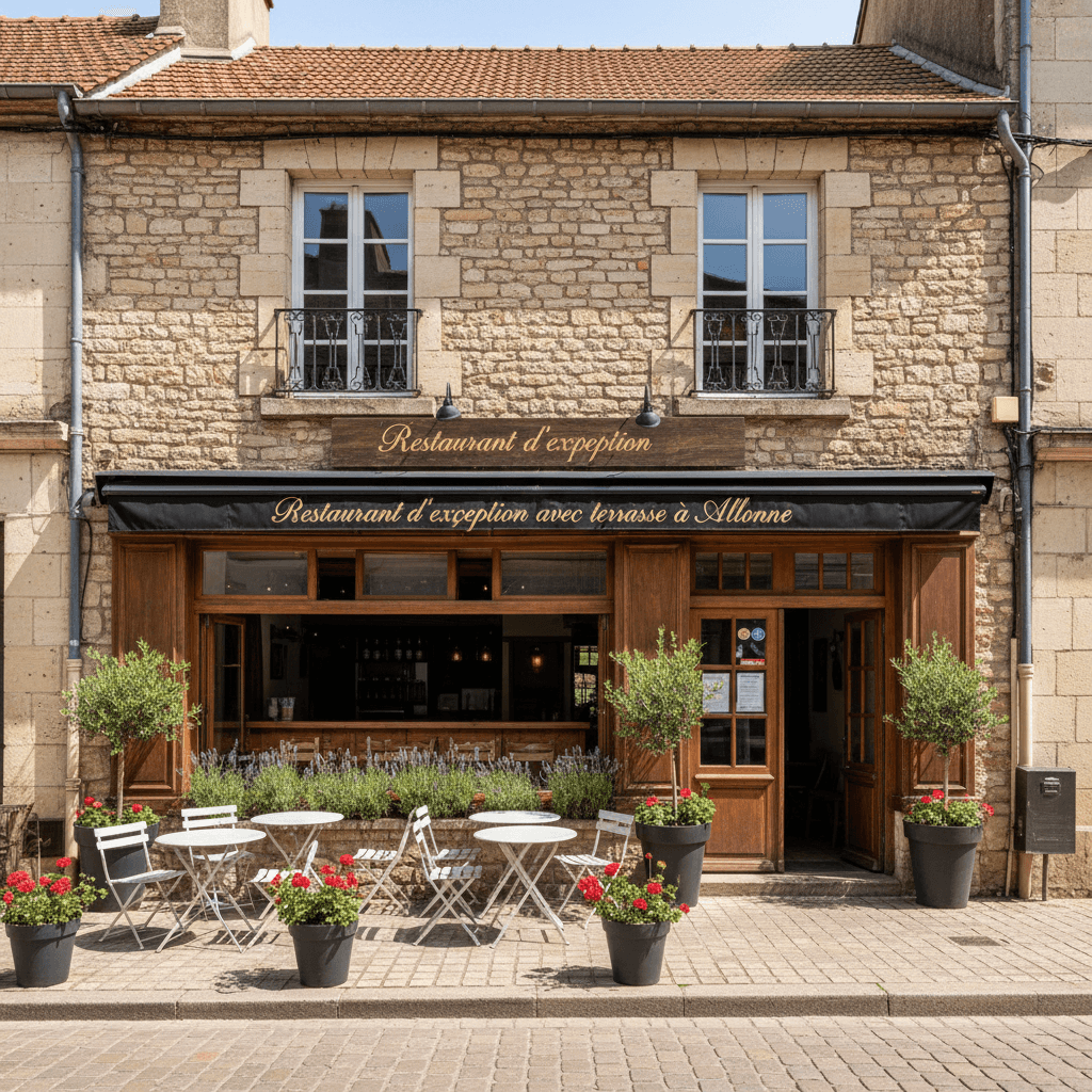 Restaurant 120m² à Allonne : terrasse - licence IV - Image 1