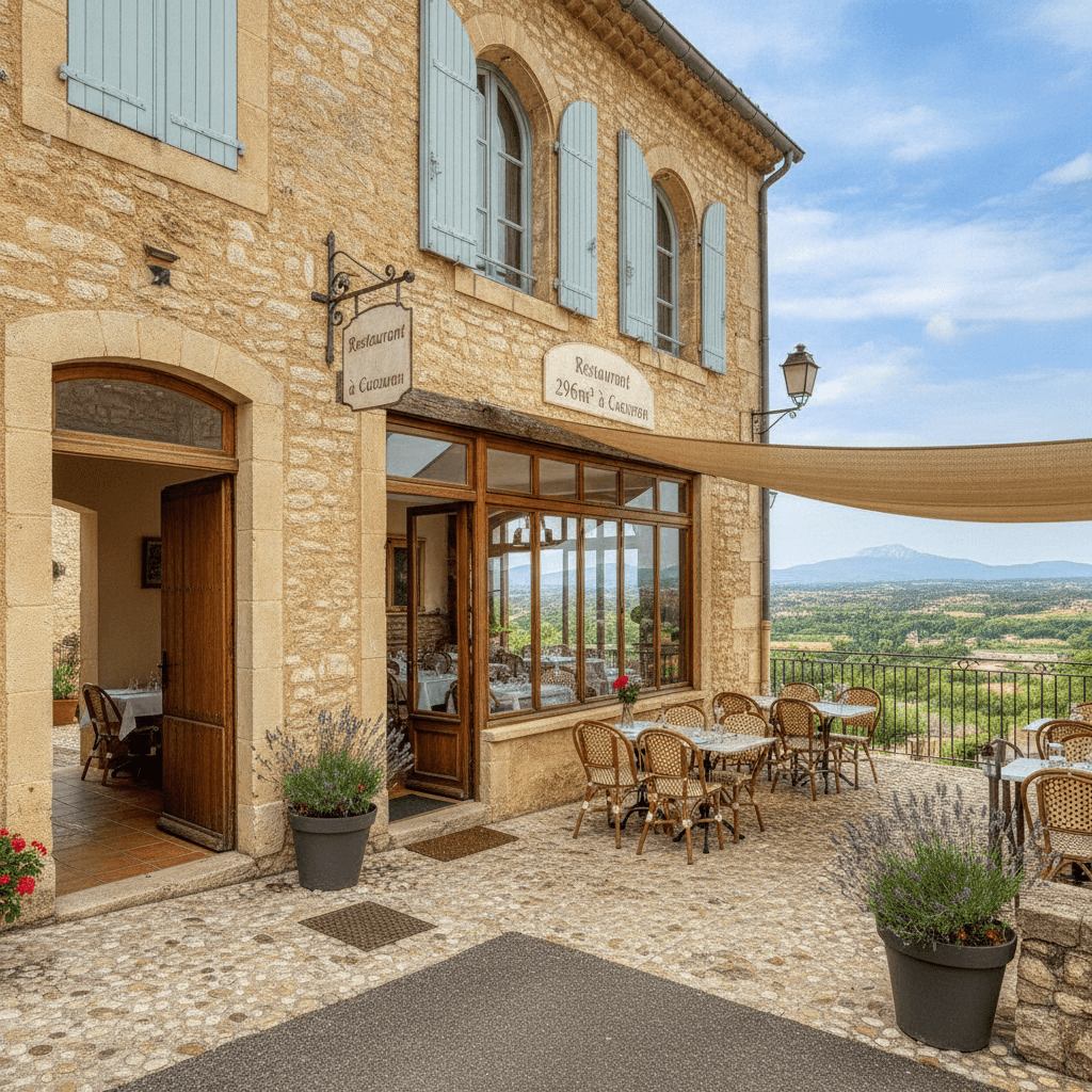 Restaurant 296m² à Cucuron : terrasse - licence IV - Image 1