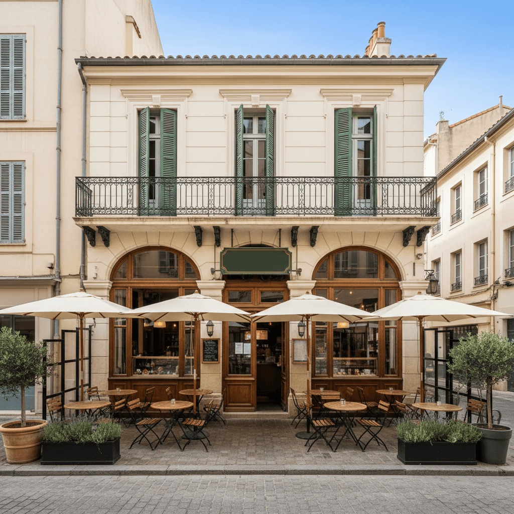 Bar-brasserie 350m² à Marseille : terrasse - licence IV
