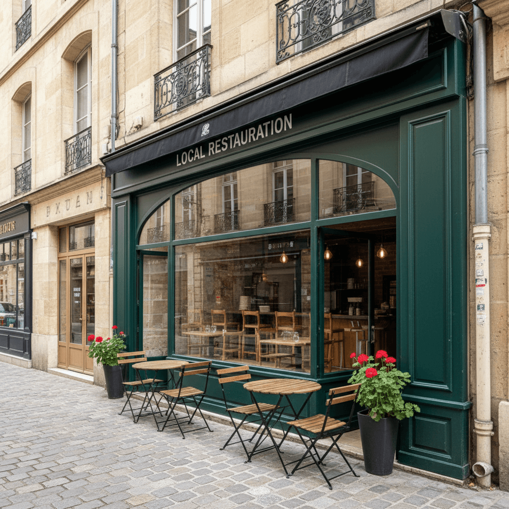 Restaurant 70m² à Bordeaux : terrasse - licence IV