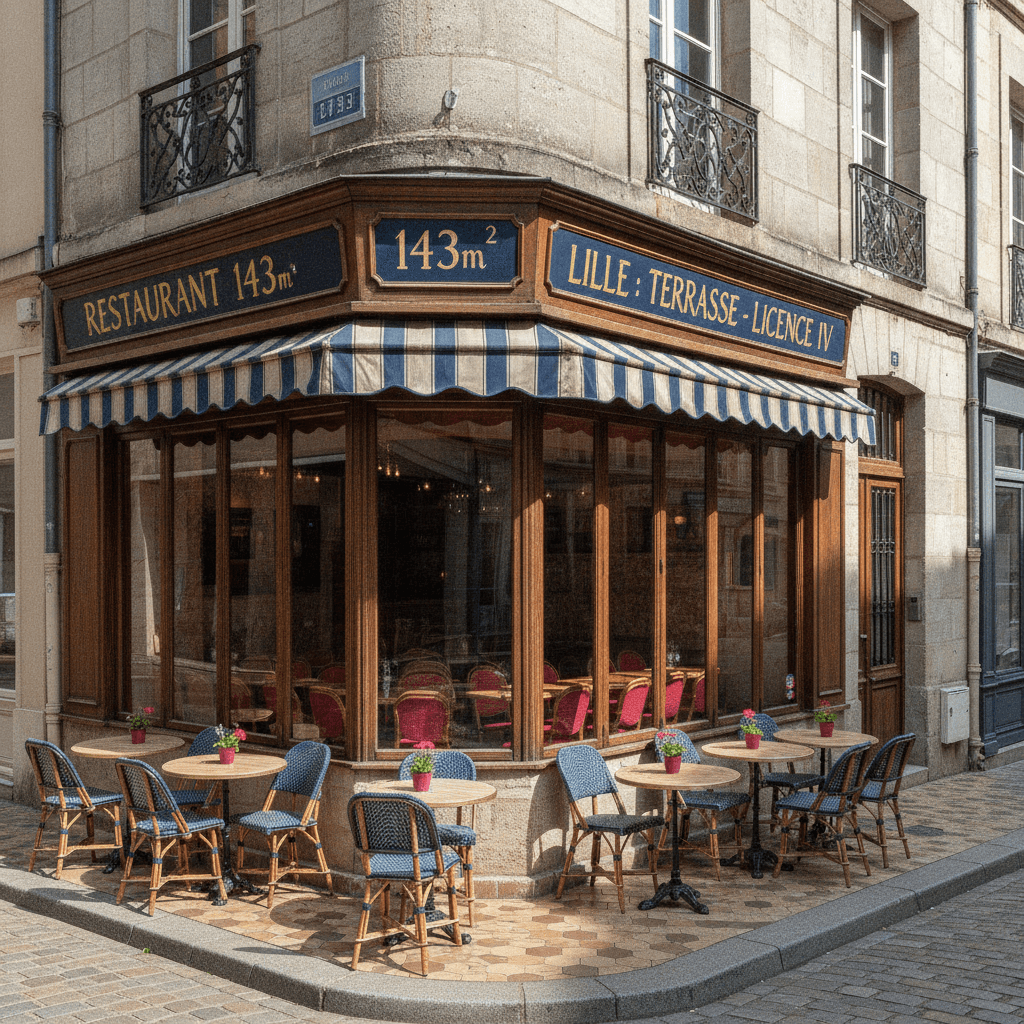 Restaurant 143m² à Lille : terrasse - licence IV