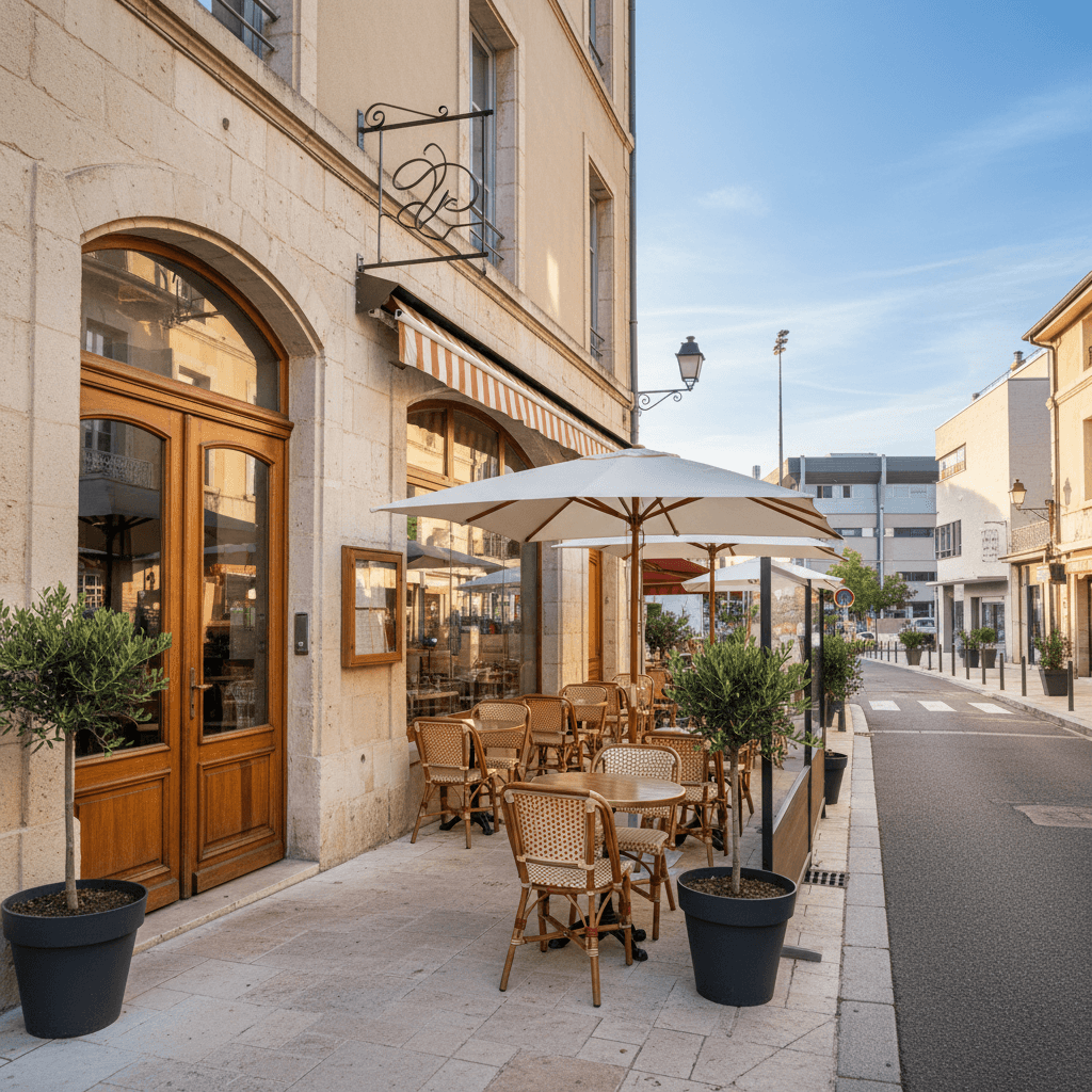 Restaurant 70m² à Lunel : terrasse - extraction