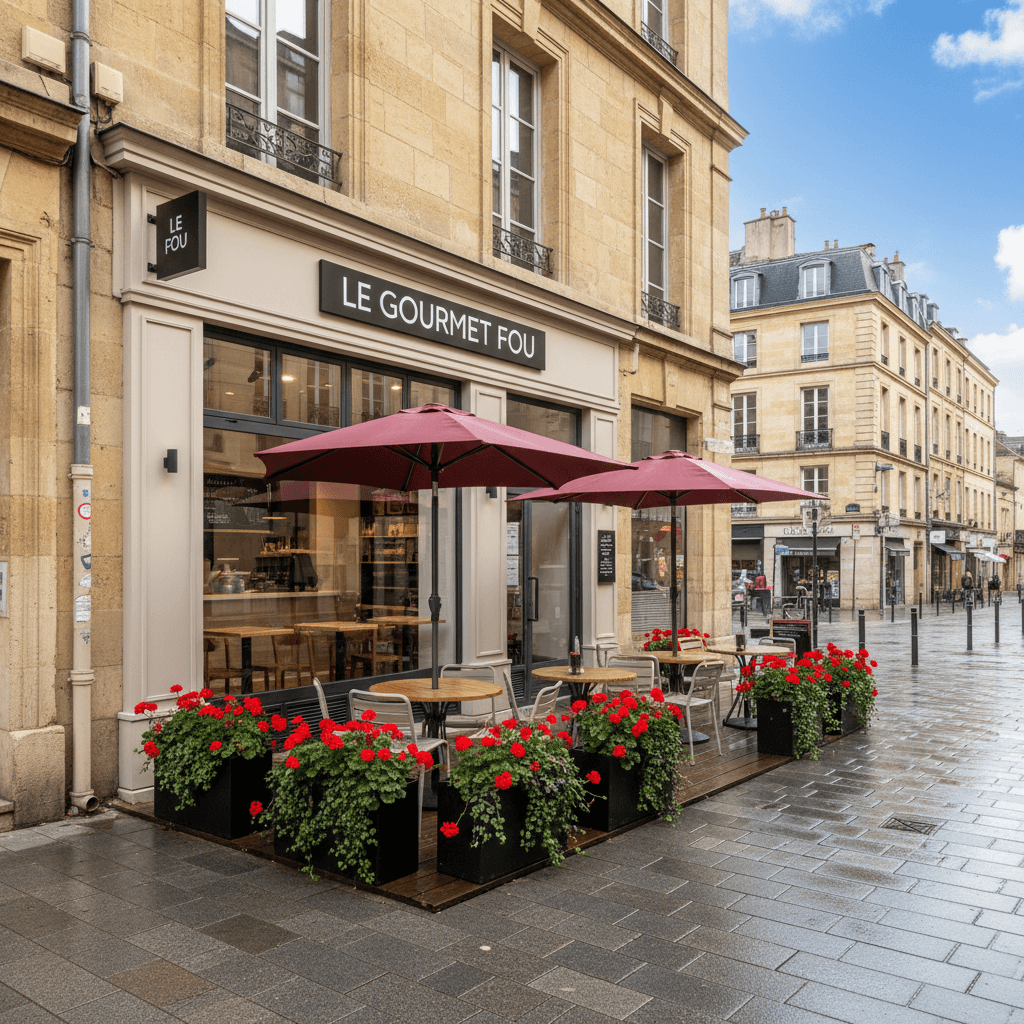Fast-food 71m² à Bordeaux : terrasse - licence IV