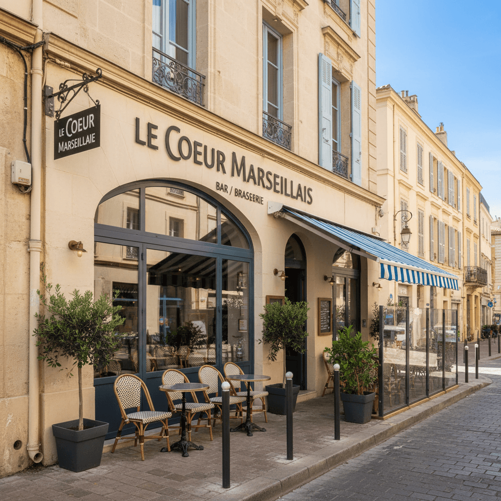 Bar-brasserie 93m² à Marseille : terrasse - licence IV