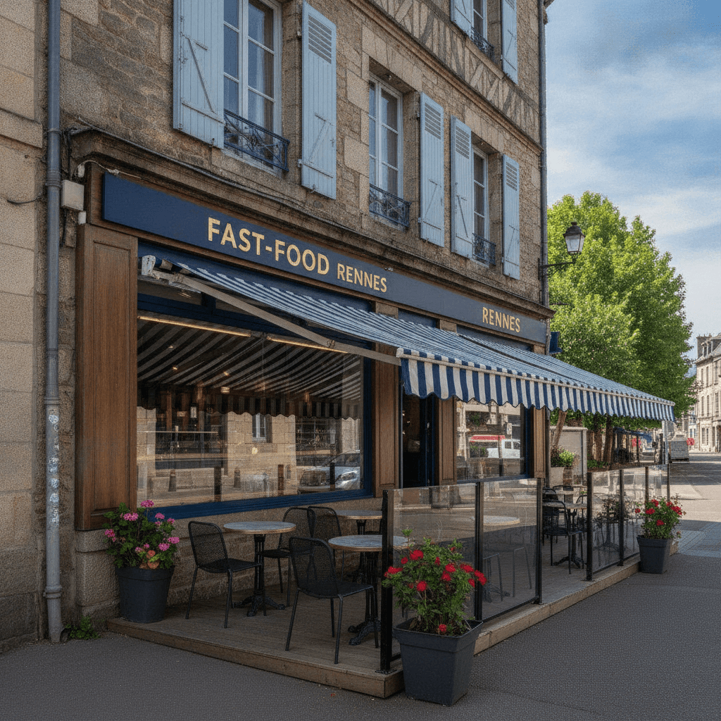 Fast-food 125m² à Rennes : terrasse - licence IV