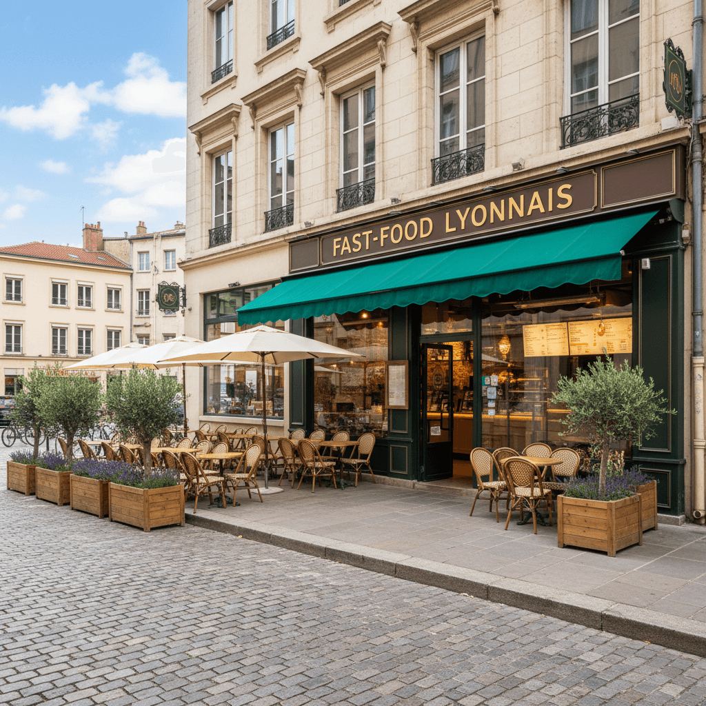 Fast-food à Lyon : terrasse - extraction - Image 1