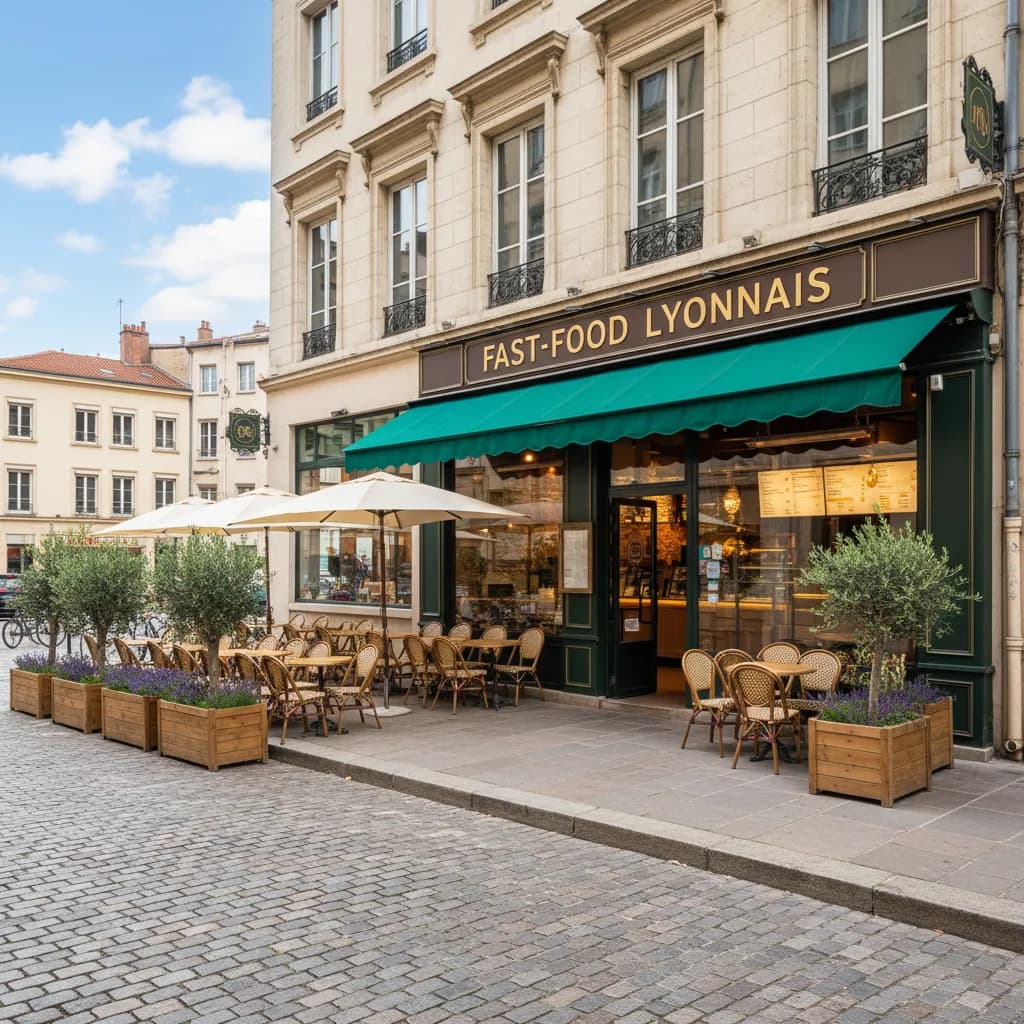 Fast-food à Lyon : terrasse - extraction - Image 1