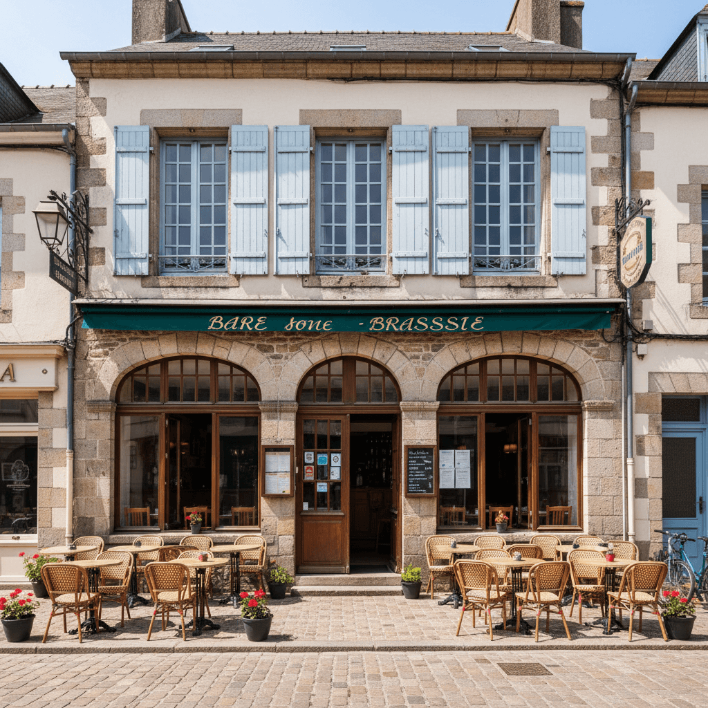Bar-brasserie à Guémené-Sur-Scorff : terrasse - licence IV - Image 1