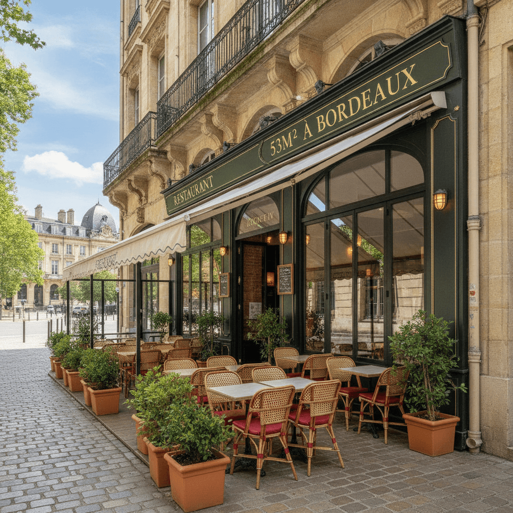 Restaurant 53m² à Bordeaux : terrasse - licence IV